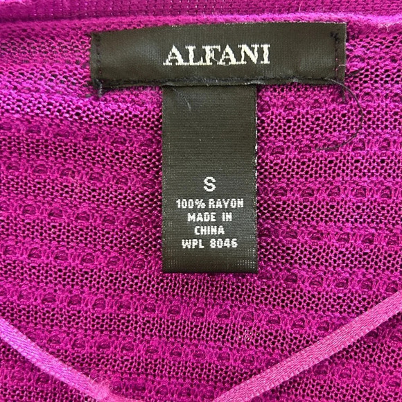 Alfani Fuchsia Purple Open Weave Open Drape Lightweight Cardigan Sweater Small - Picture 5 of 6